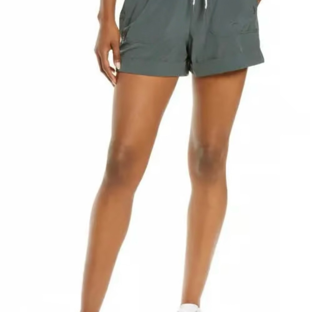 Women's Green High Waist Camp Shorts